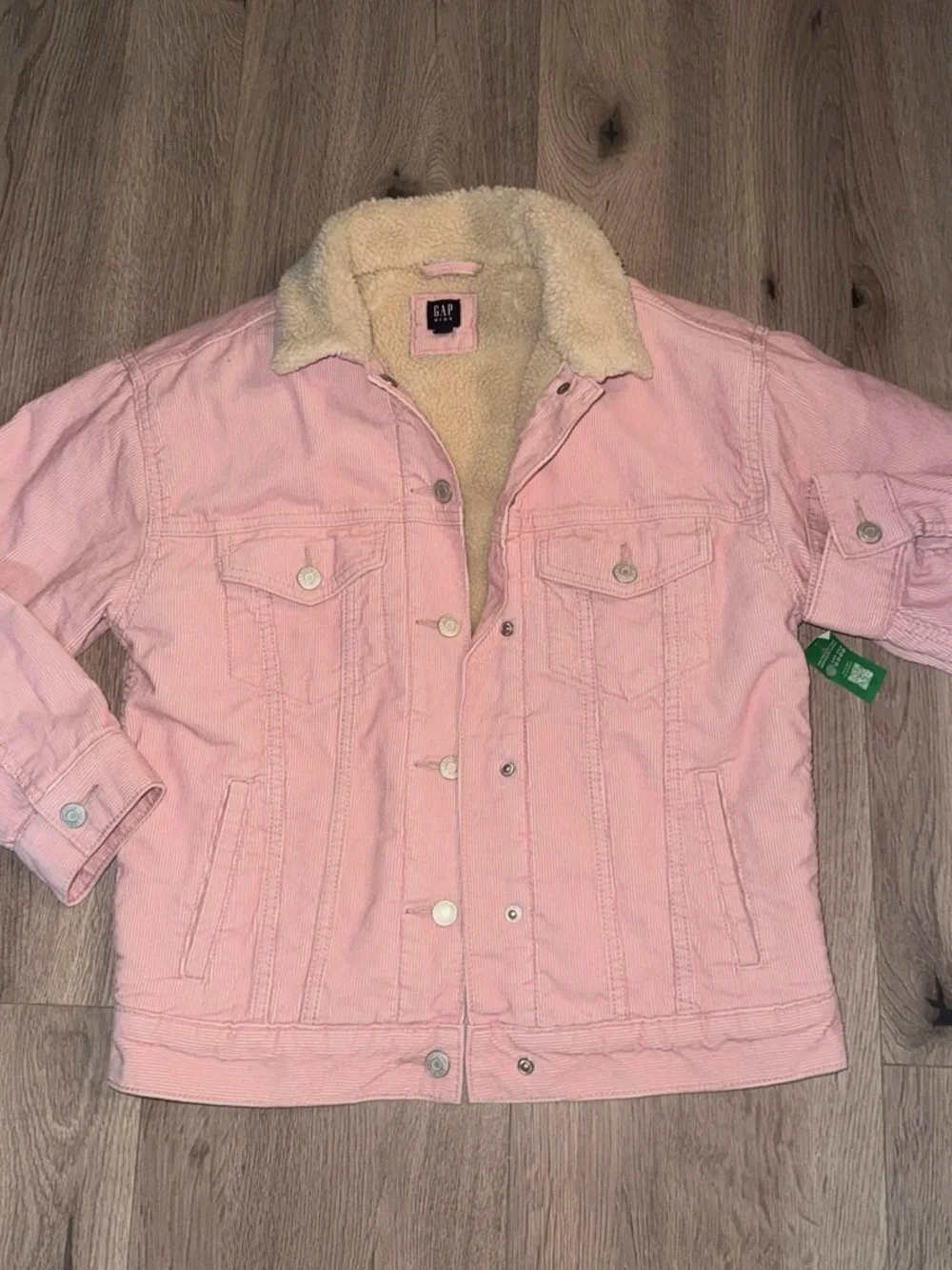 GAP Kids Light Pink Sherpa-Lined Denim Jacket
